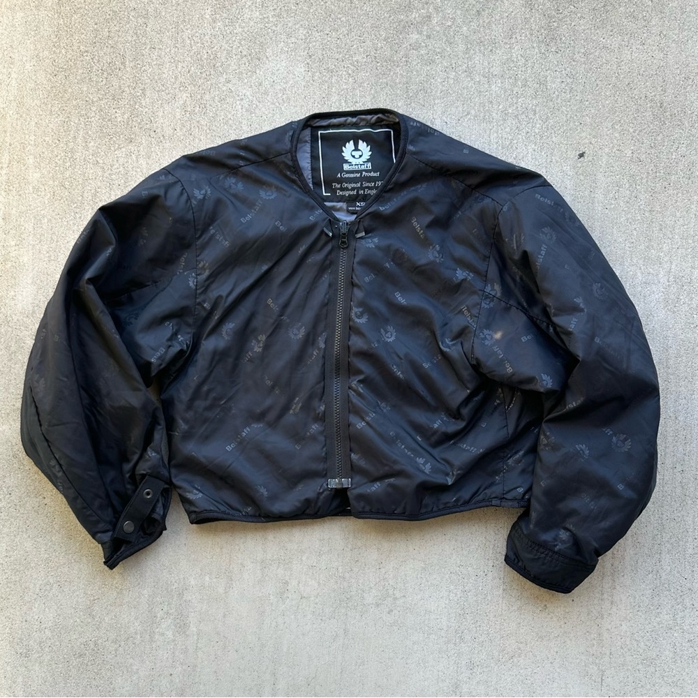 Belstaff Bomber Jacket Women Size XS Reversible All Over Print Cropped